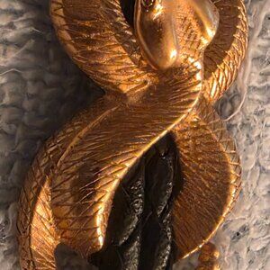 Vintage Metal Bolo Tie, Nice Brass Rattle Snake Design, Nature, Wildlife